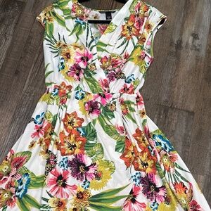 Satin floral dress